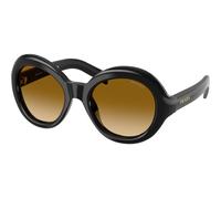 Prada Donna Prada PR D08SU 16K10X Occhiali da sole Acetato Nero Giallo Rotonda Normale Sfumato