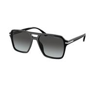 Prada Uomo PR 20YS 1AB06T Occhiali da sole Acetato Nero Grigio Pilot Normale Sfumato