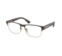Prada Uomo PR 57ZV 01U1O1 Montature da vista Metallo Marrone Trasparente Pillow Normale