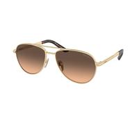 Prada Uomo PR A54S VAF50C Occhiali da sole Metallo Oro Marrone Pilot Normale Sfumato