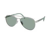 Prada Uomo PR A58S 1BC10G Occhiali da sole Acciaio Argento Verde Pilot Normale