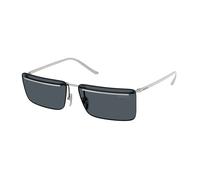 Prada Pr C53s Occhiali Da Sole Uomo Argento Rettangolari Grigio 60mm
