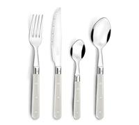 Pradel Essentiel Bistro-Club Posate 24 pezzi per 6 persone, Crema | Set di posate da 24 pezzi per 6 persone, acciaio inox 18/0, finitura standard, lavabile in lavastoviglie.