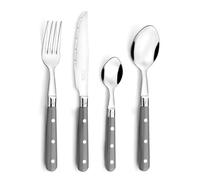 Pradel Essentiel Bistro-Club Posate 24 pezzi per 6 persone, Grigio | Set di posate da 24 pezzi per 6 persone, acciaio inox 18/0, finitura standard, lavabile in lavastoviglie.