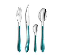 Pradel Essentiel Bistro1-2-3 Posate 24 pezzi per 6 persone, Blu | Set di posate da 24 pezzi per 6 persone, acciaio inox 18/0, finitura standard, spessore 1,5 mm, adatto alla lavastoviglie