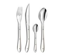 Pradel Essentiel Bistro1-2-3 Posate 24 pezzi per 6 persone, Crema | Set di posate da 24 pezzi per 6 persone, acciaio inox 18/0, finitura standard, spessore 1,5 mm, adatto alla lavastoviglie