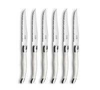Pradel Essentiel Rustic Coffret 6 couteaux steak/viandes, 23 cm, Perle | Set di 6 coltelli da bistecca, acciaio inox 18/0, finitura lucida, lunghezza 23 mm, perla
