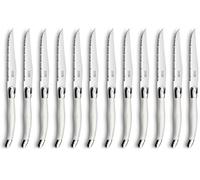 PRADEL ESSENTIEL - Set di 12 coltelli da bistecca - Rustico - 18/0 acciaio inox, finitura lucida - Lunghezza 23 mm - Perla