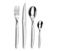 PRADEL ESSENTIEL - Set di posate da 24 pezzi per 6 persone - Gamma - 18/0 Acciaio Inossidabile, Finitura Standard - Bianco (Spessore 1,5 mm)
