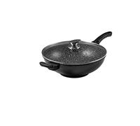 Pradel Excellence 52885M Wok Tipo Pietra con Coperchio in Vetro 32 cm