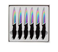 Pradel Excellence CTI006 Confezione di 6 coltelli da Bistecca in Acciaio Inox Multicolore 26 x 24 x 3,4 cm