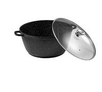 Pradel Excellence - Pentola con Coperchio, 36 cm, Motivo Pietra - Tutti i fuochi di Cui induzione - ghisa di Alluminio - Rivestimento Antiaderente - Cottura omogenea