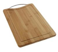 Pradel Excellence - Tagliere rettangolare - Dimensioni 20 x 30 cm - In bambù - Rigola per succhi - Maniglia per il trasporto in acciaio inossidabile