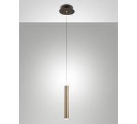 PRADO LAMPADA A SOSPENSIONE NERO E OTTONE SATINATO 1 LUCE A LED 3000K - 6,5W - 720 lm DIMMERABILE
