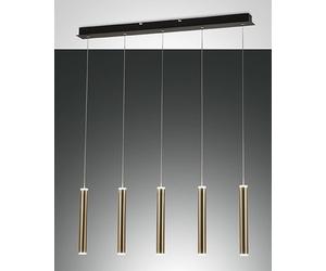 Prado lampada LED penisola lineare nero con cilindri ottone dimmerabile 33w