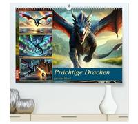 Prächtige Drachen, gut oder böse? (hochwertiger Premium Wandkalender 2026 DIN A2 quer), Kunstdruck in Hochglanz: Eines der faszinierendsten Fabelwesen ist der Drache.