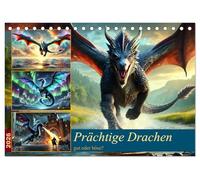 Prächtige Drachen, gut oder böse? (Tischkalender 2026 DIN A5 quer), CALVENDO Monatskalender: Eines der faszinierendsten Fabelwesen ist der Drache.