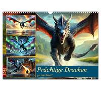 Prächtige Drachen, gut oder böse? (Wandkalender 2026 DIN A3 quer), CALVENDO Monatskalender: Eines der faszinierendsten Fabelwesen ist der Drache.
