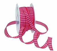 Präsent 1-Piece 10 mm - 20 m Vichy Checked Taffeta, Red/ White