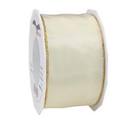 Präsent 4726025-104 Nastro in taffetà cablato, Poliestere, Rosso-Oro, 60mm-25m
