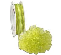 Präsent 502525-027 Nastro cablato e Stampato, Poliestere, Lime, 25mm-25m