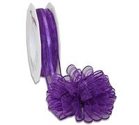 Präsent 502525-610 Nastro con Fiocco, Poliestere, Viola, 25mm-25m