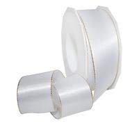 Präsent 6734025-601 Nastro di Raso, Poliestere, Oro Bianco, 40mm-25m