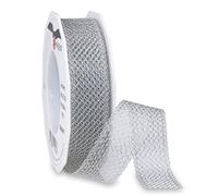 Präsent 6892520-631 Nastro Stampato, Poliestere, Argento, 20-m-Roll 25 mm Width