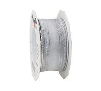 Präsent 714020-631 Nastro in Organza, Poliestere, Argento, 40mm-20m