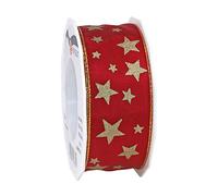 Präsent - Arktis Wired & Nastro Stampato Rosso Rubino Larghezza 40 mm, Lunghezza 20 m