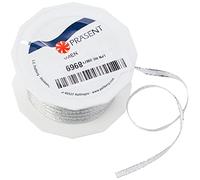 Präsent C.E. Pattberg Wien Argento, 50 m Rete Metallica per Confezioni, Larghezza 0,5 cm, Accessori per Decorazioni e Artigianato, Nastro per Regali, per Ogni Occasione, 5mm-50m, unità