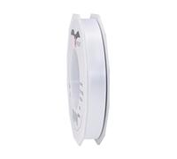 PRÄSENT C.E. PATTBERG Nastro raso bianco, nastro di raso per impacchettare regali, lungh. 25 m, largh. 15 mm, nastro per pacchi regalo, per decorare e bricolage, per varie occasioni