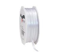 PRÄSENT C.E. PATTBERG Nastro raso bianco, nastro di raso per impacchettare regali, lungh. 50 m, largh. 6 mm, nastro per pacchi regalo, per decorare e bricolage, per varie occasioni
