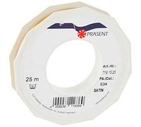 PRÄSENT C.E. PATTBERG Nastro raso colore oro, nastro di raso per impacchettare regali, lungh. 25 m, largh. 15 mm, nastro per pacchi regalo, per decorare e bricolage, per varie occasioni