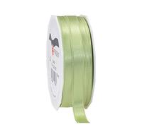 PRÄSENT C.E. PATTBERG Nastro raso colore verde pastello, nastro di raso per impacchettare regali, lungh. 25 m, largh. 10 mm, nastro per pacchi regalo, per decorare e bricolage, per varie occasioni