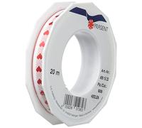 Präsent C.E. Pattberg Nastro Stampato Herzilein Rosso, Larghezza 15 mm, Lunghezza 20 m
