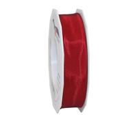 Präsent Nastro in taffetà cablato, Rosso Rubino, 25mm-25m, 25 unità