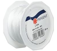 Präsent C.E. Pattberg Nastro taffettà Rinforzato, Modello Lyon, 10 mm, 25 m, Colore: Bianco