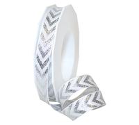 Präsent Chevron Nastro in Poliestere, Colore Bianco/Argento, 11 x 11 x 2 cm