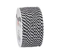 Präsent - Cordino in filo Spree Nero-Bianco 50 m Lunghezza - 2 mm Larghezza