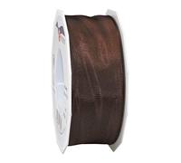 Präsent - Lione Nastro taffetà cablato ebano larghezza 40 mm, lunghezza 25 m
