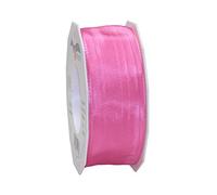Präsent Lyon - Nastro in taffetà cablato, rosa, 40 mm-25 m