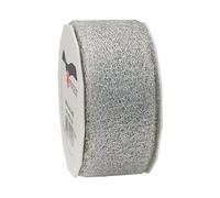 Präsent " Metallic Lace Ribbon Spool, Poliestere, Argento, 9 x 9 x 4 cm
