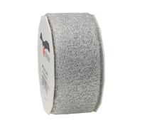 Präsent" Metallic LACE Ribbon Spool, Polyester, Silver, 9 x 9 x 4 cm 40mm - 20m