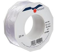 Präsent" - Nastro Athen, Poliestere, Bianco, 20-m-Roll 40 mm Width