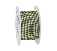 Präsent - Nastro color verde oliva/panna, 10 mm - 20 m