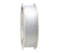 PRÄSENT Nastro con Bordo Metallico, Poliestere, Bianco, 25-m-Rolle 25 mm, unità
