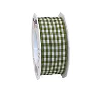 PRÄSENT Nastro con Bordo Metallico, Poliestere, Olive/Crema, 20-m-Rolle 40 mm, unità