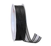 Präsent Nastro con Bordo Metallico, Polipropilene, Nero, 20 m - 25 mm