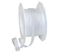 Präsent Nastro di Grano lordo, Poliestere, Bianco-Argento, 7mm-20m
